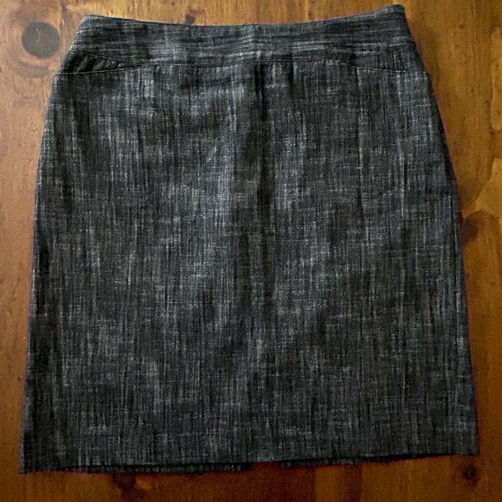 DRESSBARN Jean SKIRT 8 M Stretch Denim A-Line Elastic Waist Modest Classic